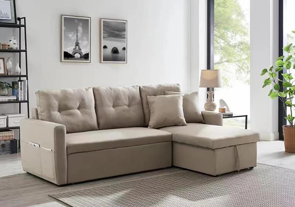 Salon d’Angle Convertible SARA Beige - Image 1