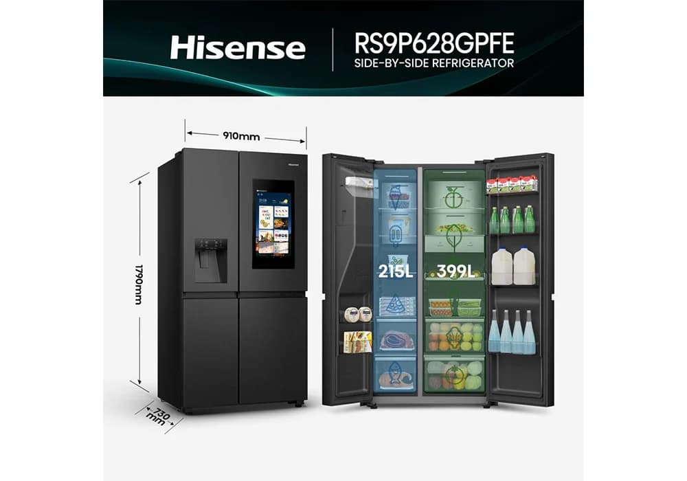 Réfrigérateur Américain 614L avec écran HISENSE RS9P628GPFE - Image 4