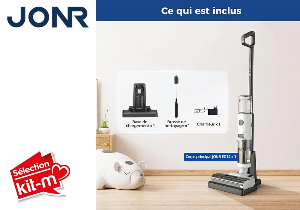 Aspirateur Balai Sans Fil Autonettoyant (eau et poussière) JONR ED12 - Image 3
