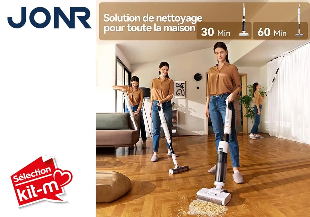 Aspirateur Balai Sans Fil 3 en 1 Autonettoyant (eau et poussière) JONR ED20 PRO - Image 3