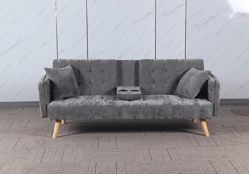 Banquette Clic-Clac PRETIA Gris Avec Console Centrale - Image 3
