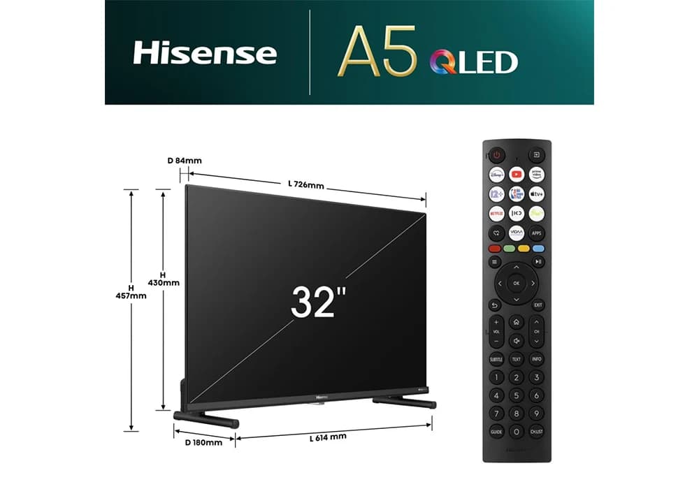 TV QLED 32″ (80 cm) SMART TV DOLBY ATMOS HISENSE - Image 3