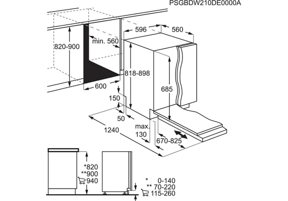 Lave-vaisselle encastrable 14 couverts Série 9000 ComfortLift® AEG (FSK94858P) - Image 3