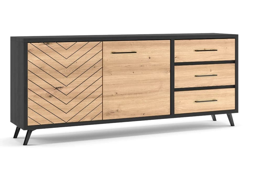 Buffet Bas 2 Portes 3 Tiroirs (Collection ATHENA) - Image 2