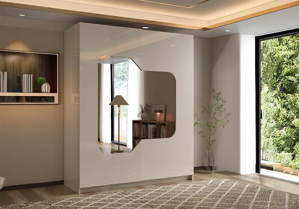 Armoire VALIANO 2 Portes Coulissante Cappuccino - Image 1