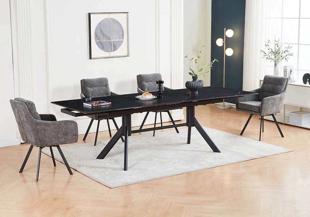 Table Rectangulaire Extensible ORVANE Noir - Image 1