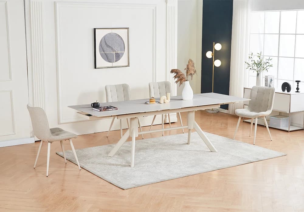 Table Rectangulaire Extensible ORVANE Beige - Image 1