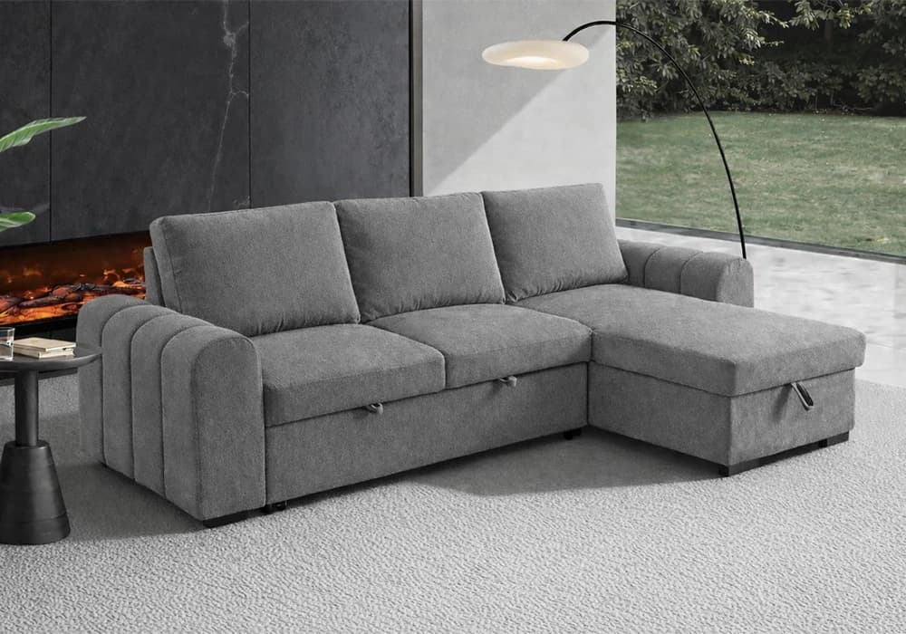 Salon d'Angle Convertible MELISSA Gris - Image 1