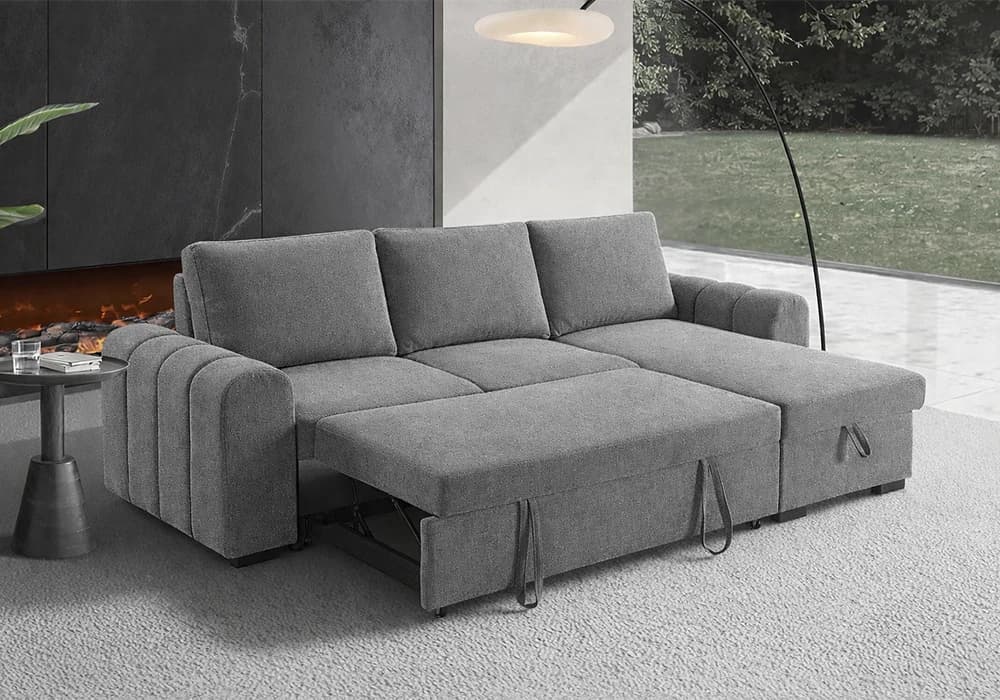 Salon d'Angle Convertible MELISSA Gris - Image 2