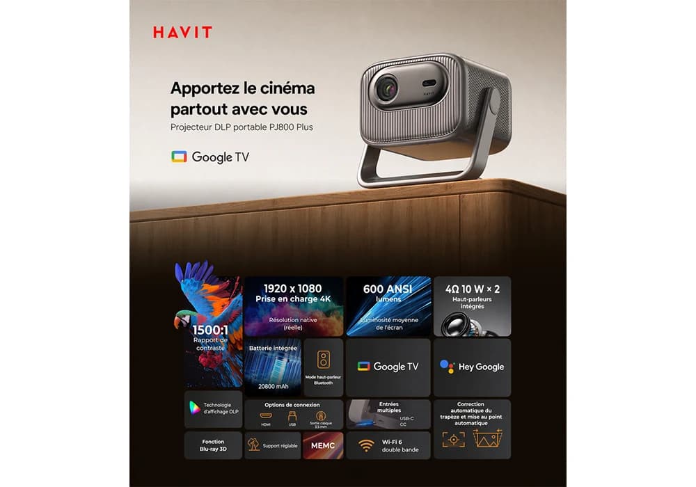 Vidéoprojecteur HAVIT PJ800 PLUS - Image 1