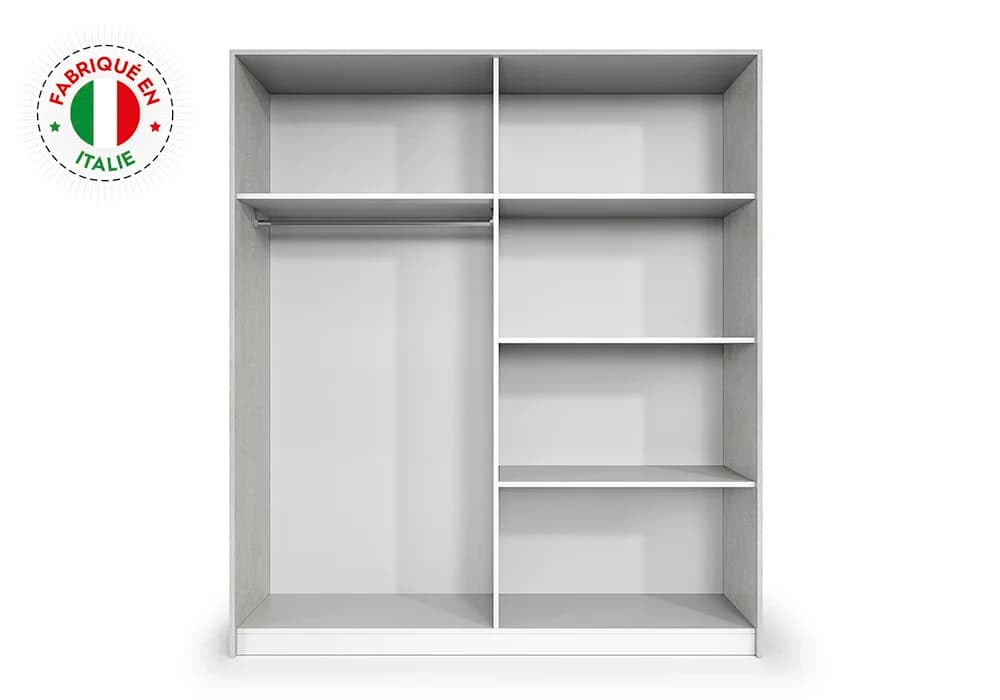 Armoire 4 Portes Blanc (COLLECTION ODETTE) - Image 2