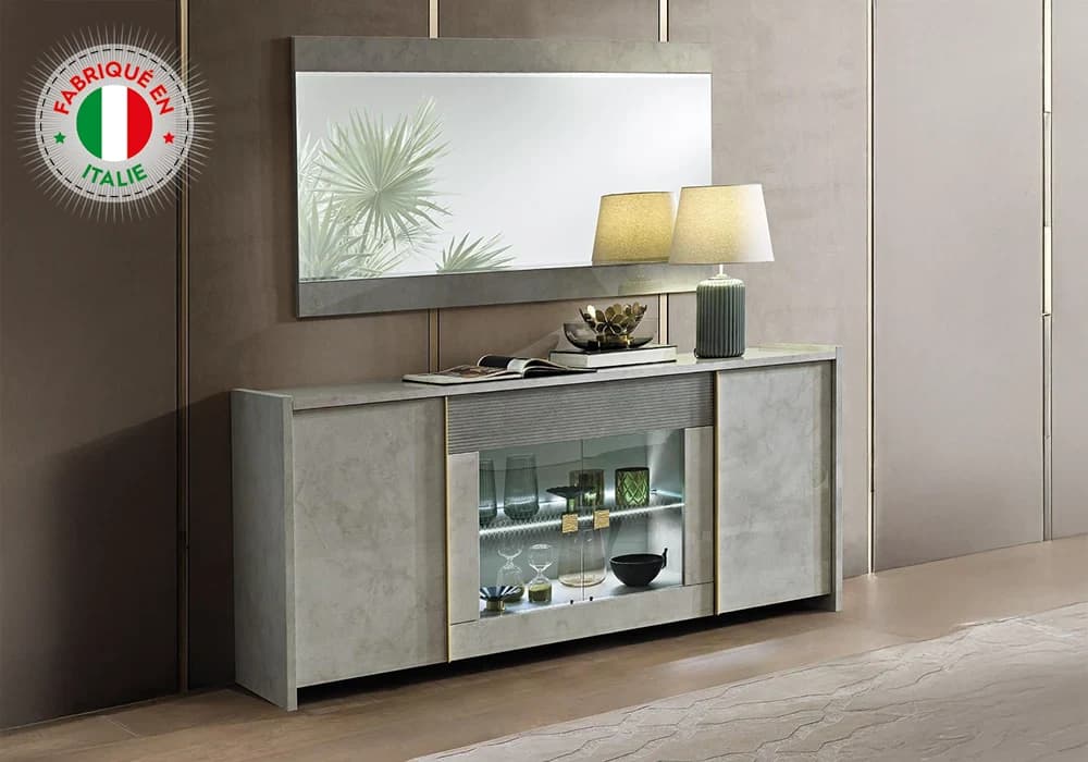 Buffet 4 Portes Gris (COLLECTION SOLE) - Image 1