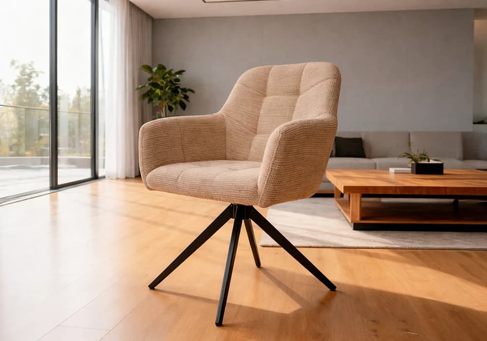 Lot de 6 Chaises Pivotantes DARIO Marron - Image 1