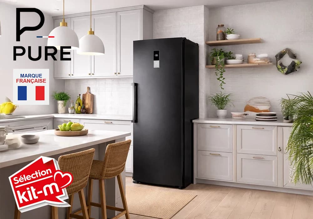 Congélateur Armoire 1 Porte Dark Inox PURE - Image 1