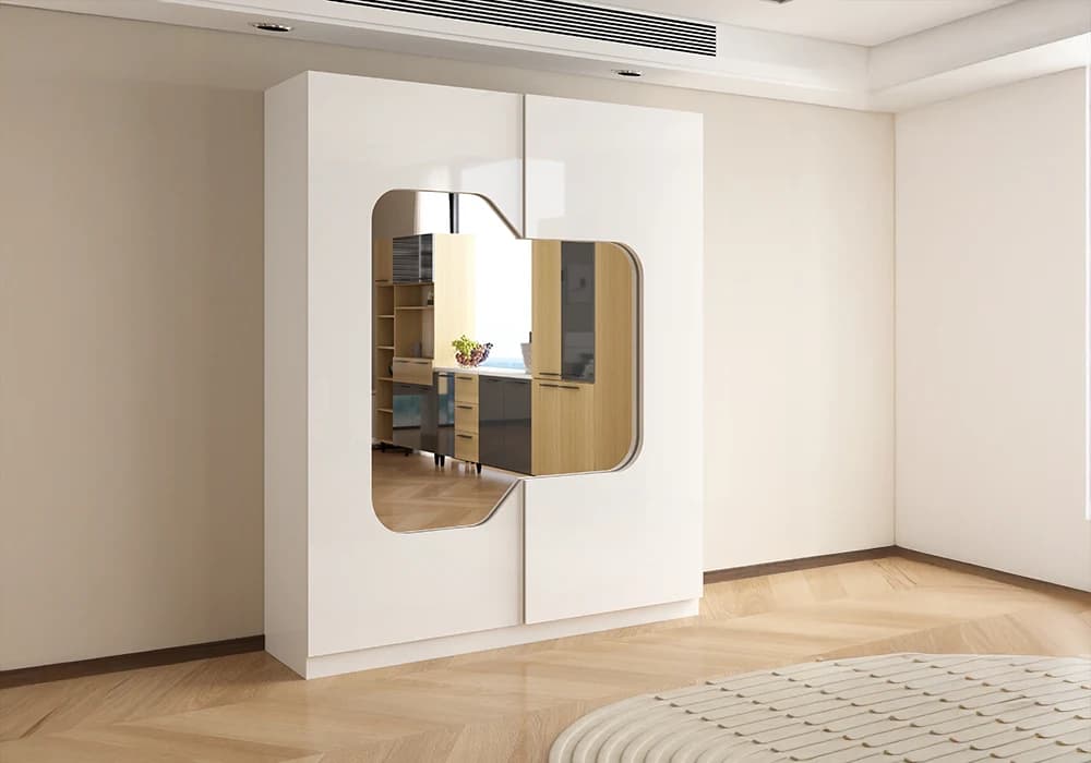 Armoire VALIANO 2 Portes Coulissante Blanc - Image 1