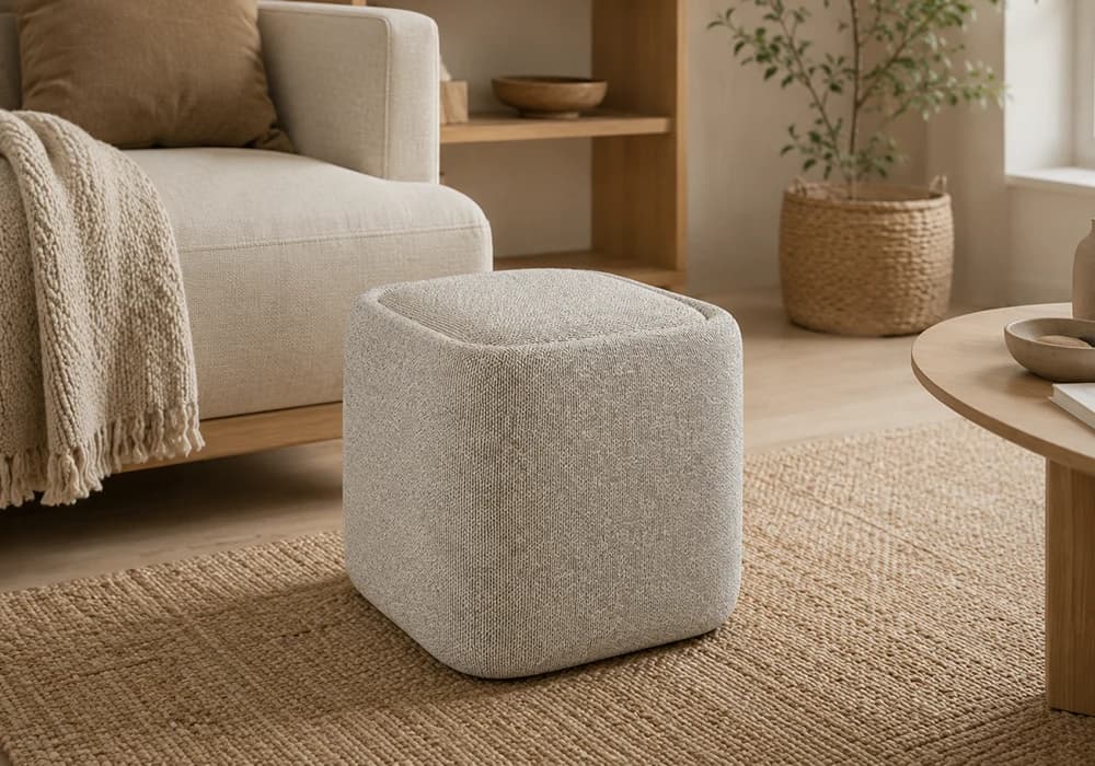 Pouf CUBIC Beige avec Rangement - Image 1