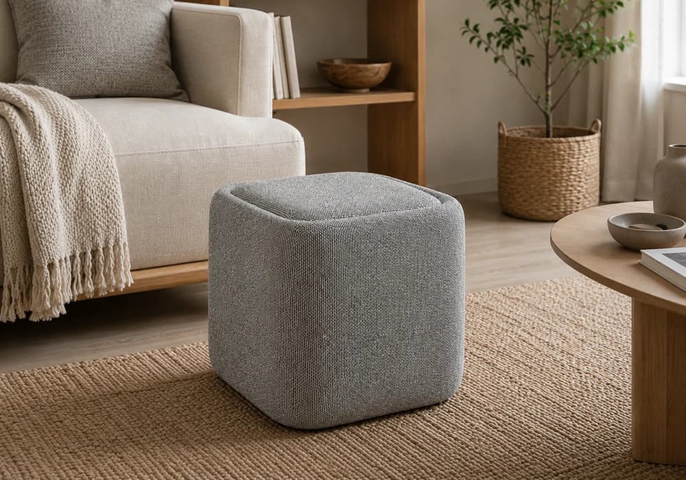 Pouf CUBIC Gris avec Rangement - Image 1