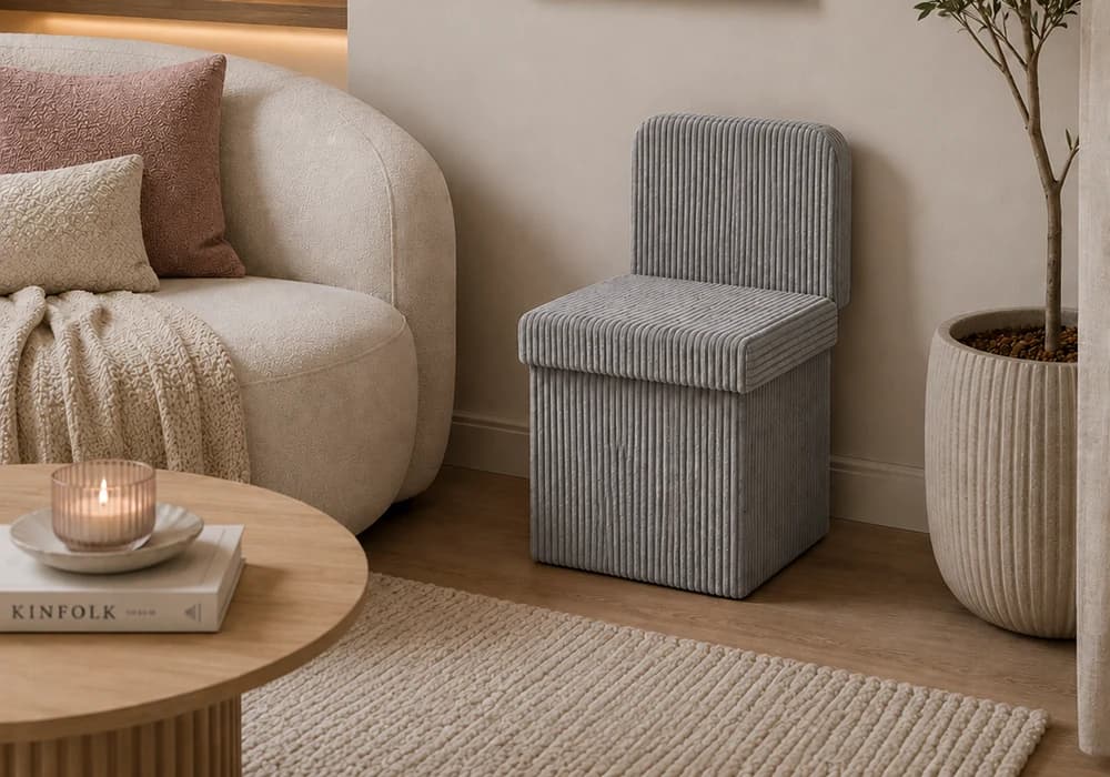Fauteuil D'Appoint VASCA Gris Avec Rangement - Image 1