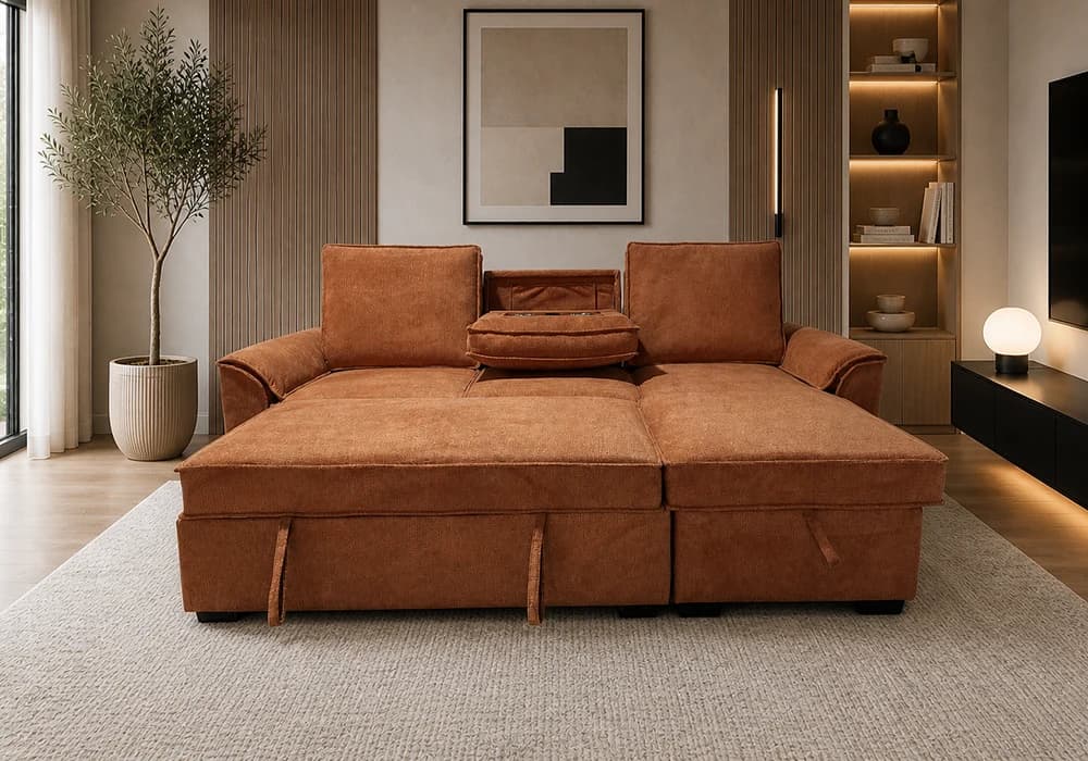 Salon D'Angle Convertible HALEA Terracotta - Image 2