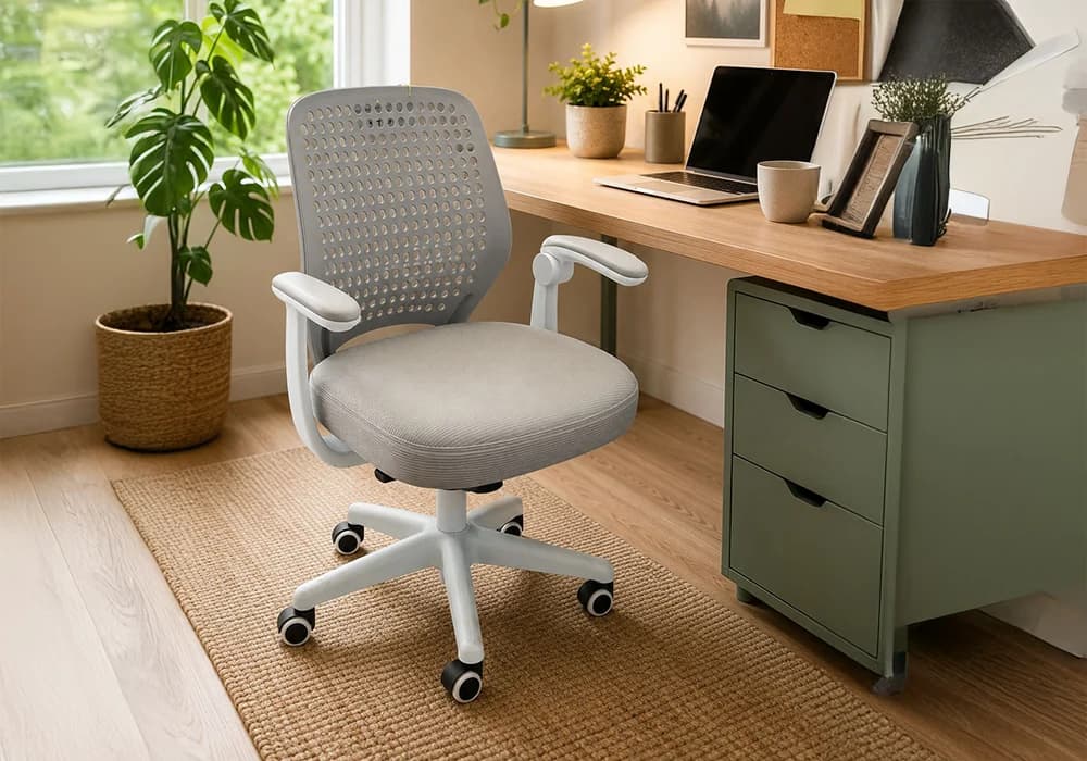 Fauteuil de Bureau Ergonomique AirMesh Blanc/ Gris - Image 1