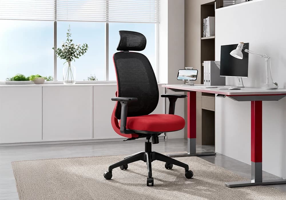 Fauteuil de Bureau Ergonomique AeroBack Rouge/ Noir - Image 1