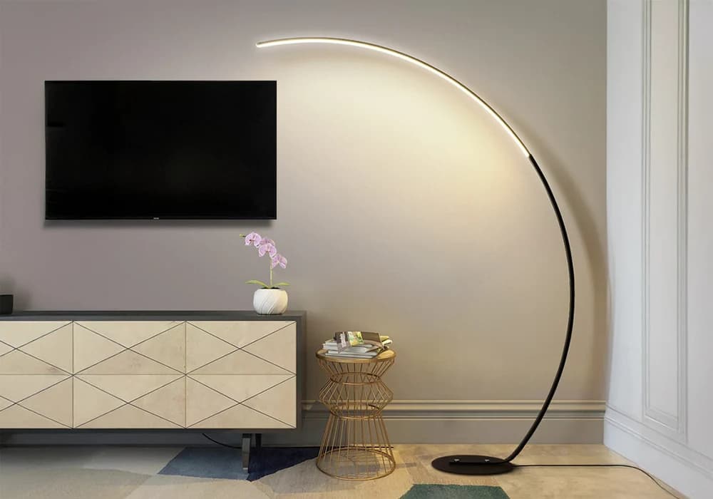 Lampadaire ARCUS 24W CCT – Design LED Contemporain Noir - Image 1