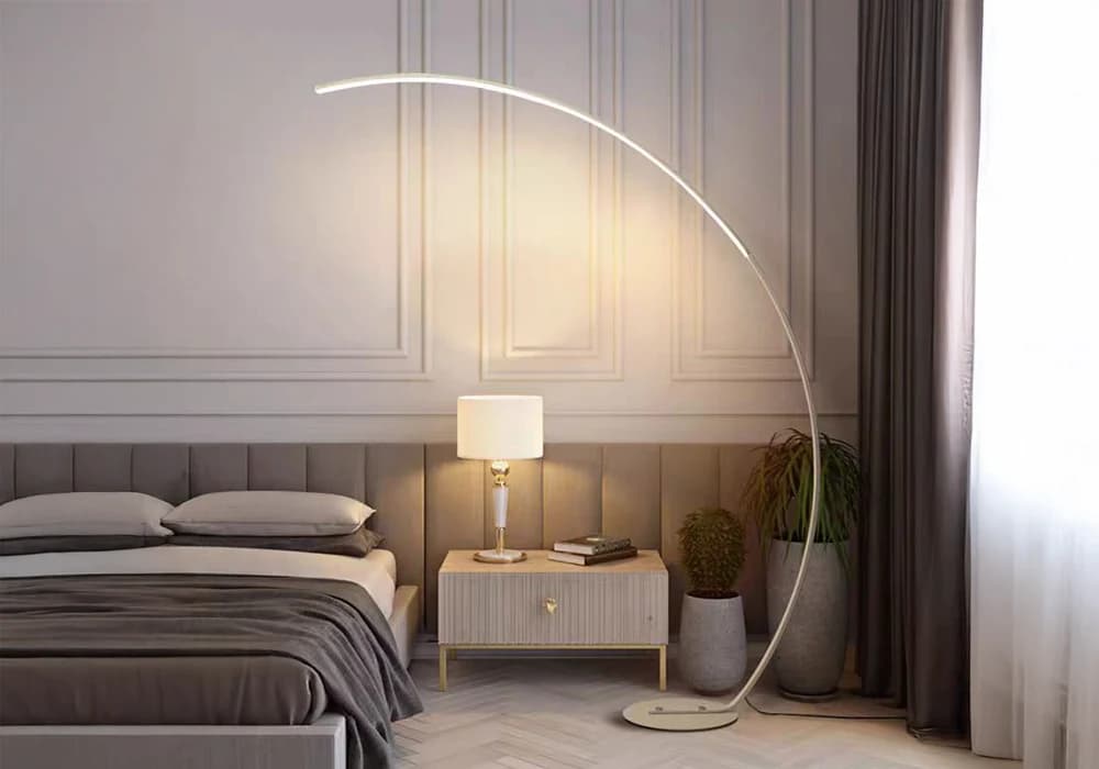 Lampadaire ARCUS 24W CCT – Design LED Contemporain Blanc - Image 1