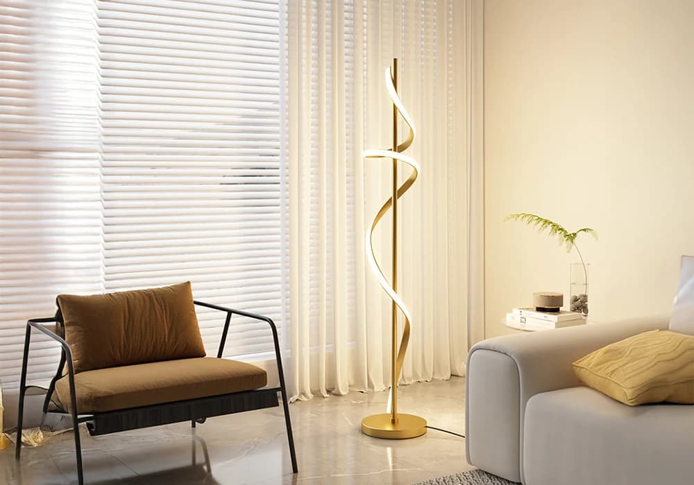 Lampadaire HELIA 40W CCT – LED Design Luxe Doré - Image 1