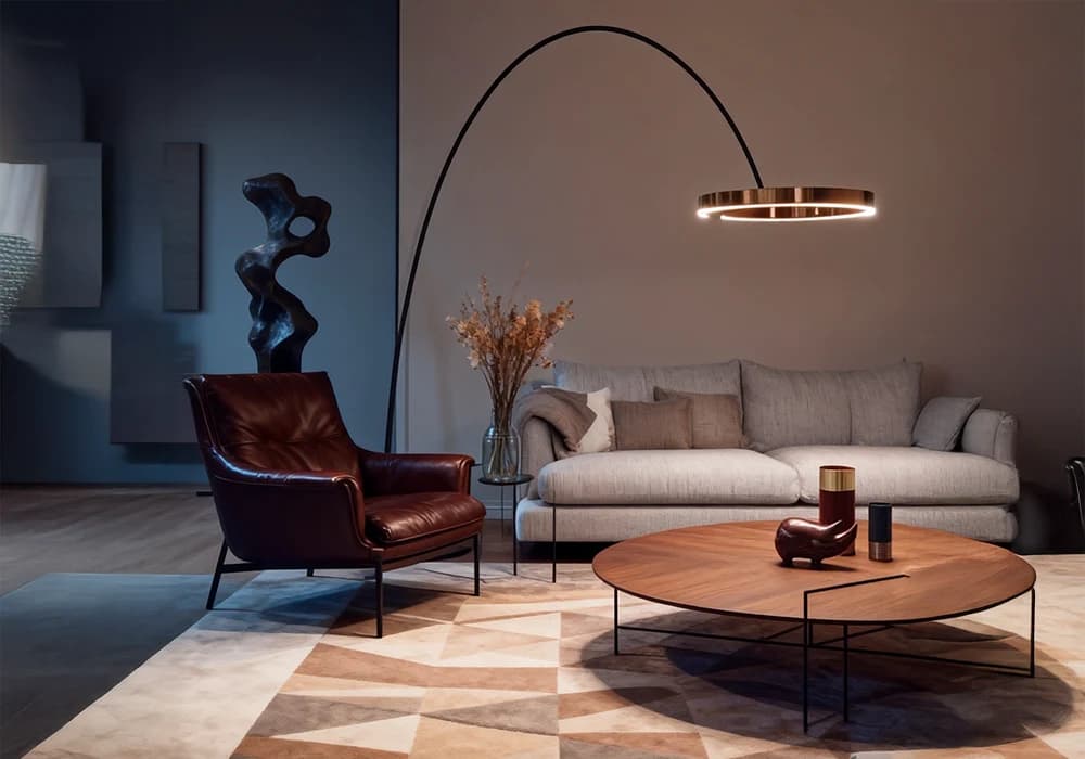 Lampadaire HALO 46W CCT – LED Moderne Élégance Noire - Image 1