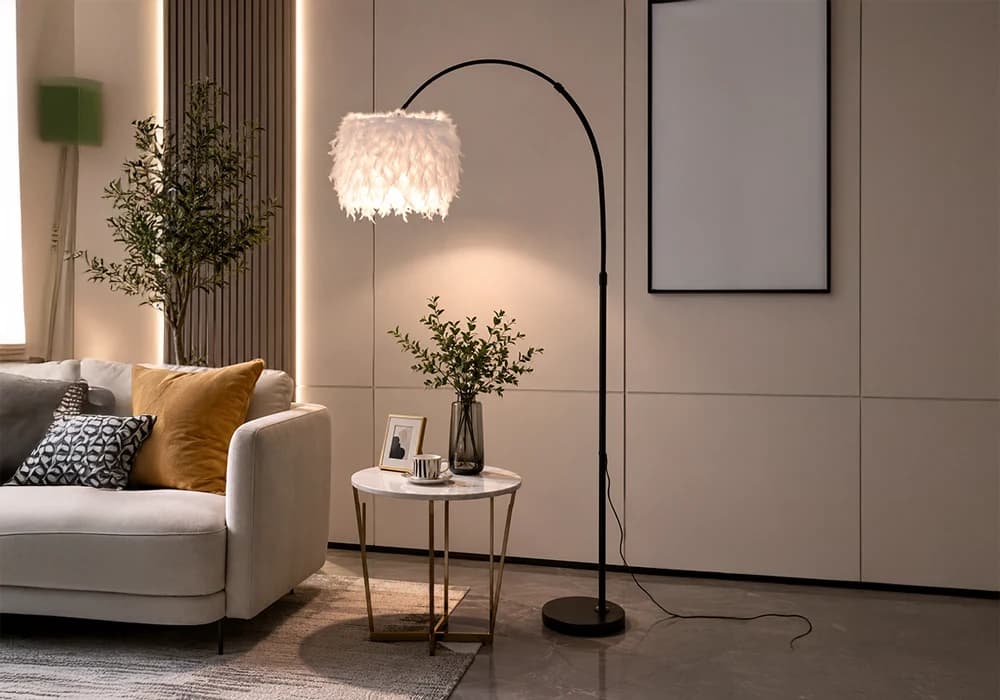 Lampadaire VERA – Design Moderne Élégant Noir & Blanc - Image 1