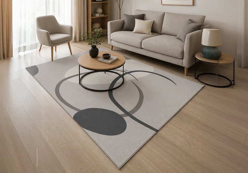 Tapis SCARLET Blanc/ Gris 140x190 cm - Image 1