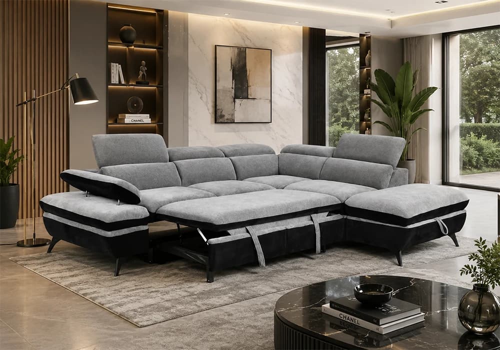 Salon D'Angle Convertible FUNKY Gris - Image 2