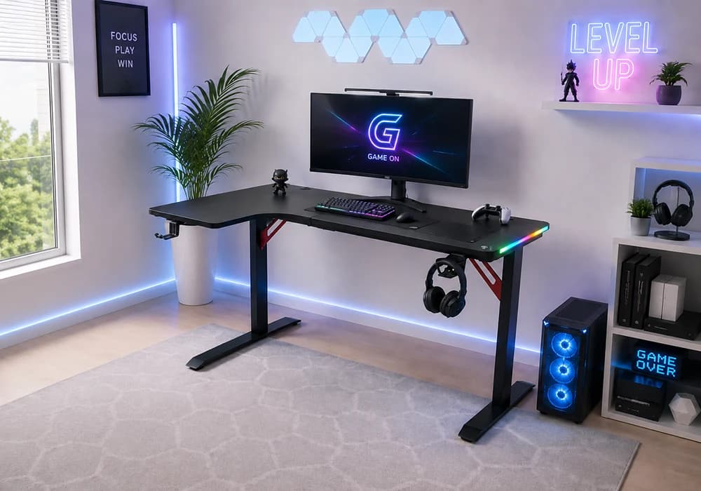 Bureau d'Angle Gaming VORTEX LED RGB - Image 1