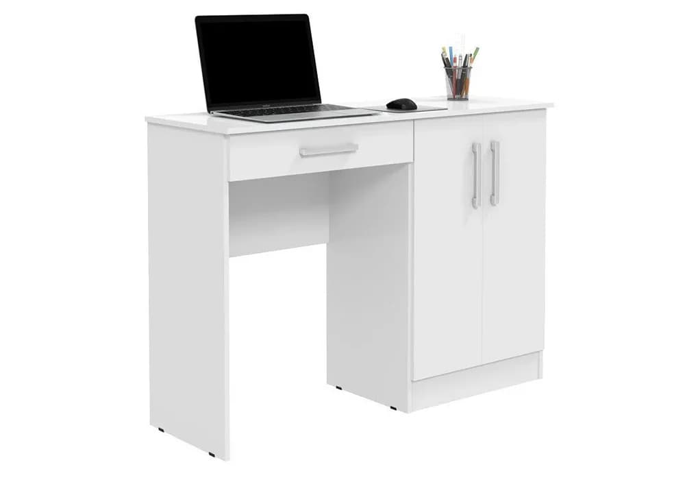 Bureau 2 Portes/1 Tiroir SPACE Blanc - Image 2