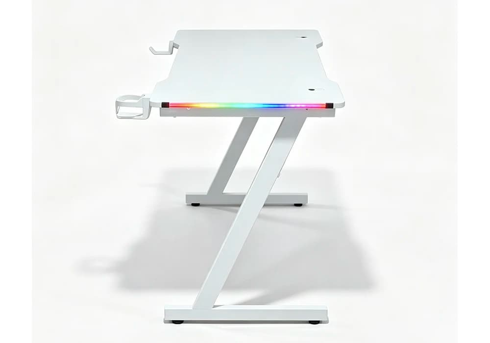 Bureau Gaming Blanc ZENOX LED RGB - Image 4