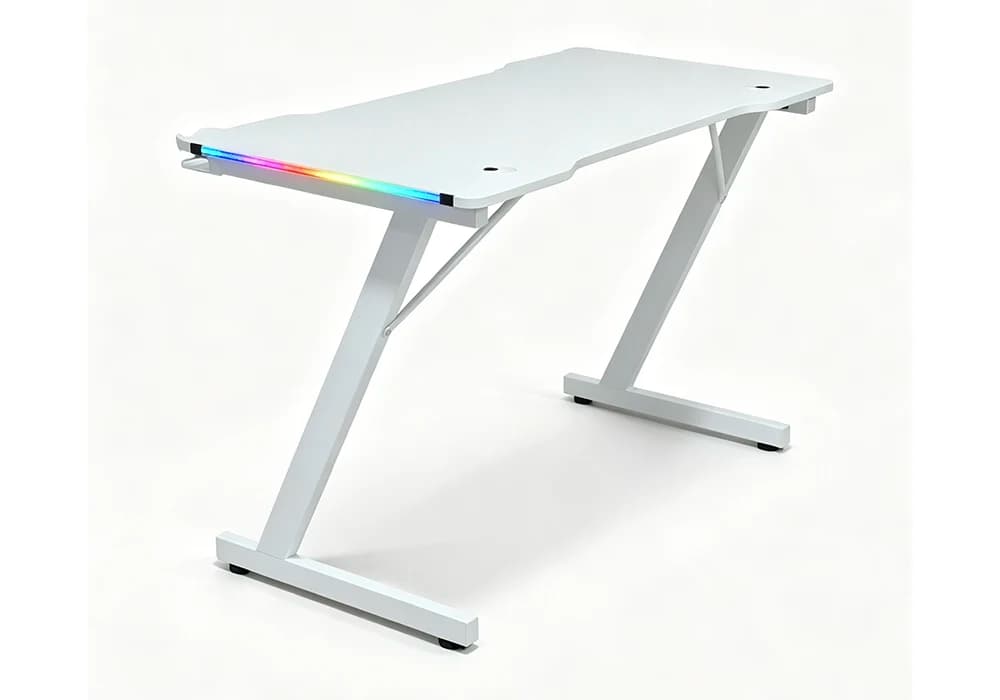 Bureau Gaming Blanc ZENOX LED RGB - Image 3