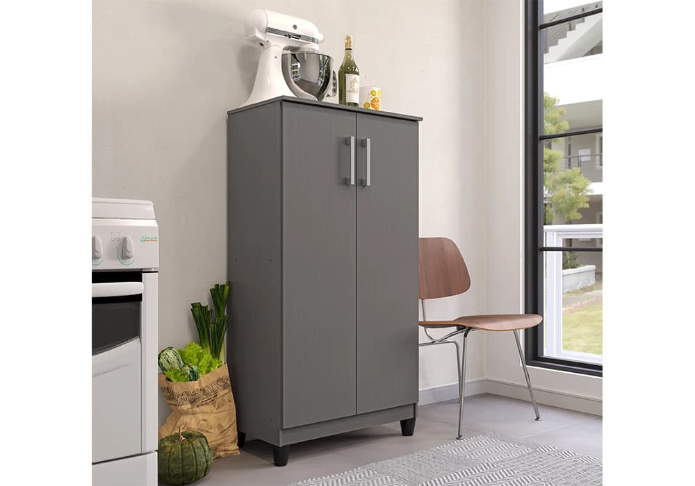 Meuble de Rangement BRISA 2 Portes Gris - Image 1