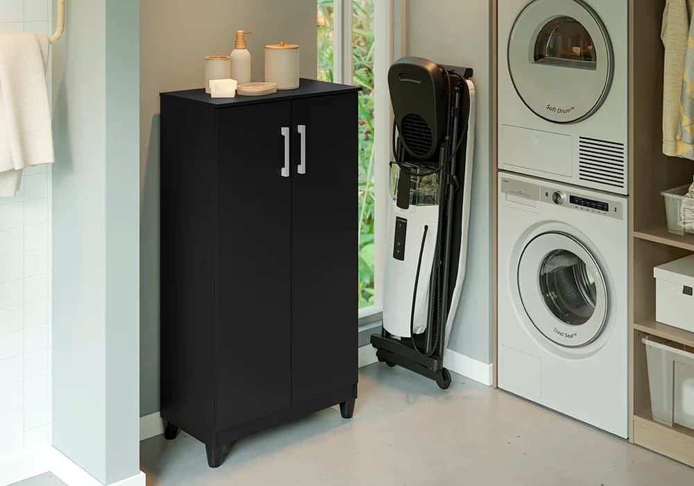 Meuble de Rangement BRISA 2 Portes Noir - Image 1