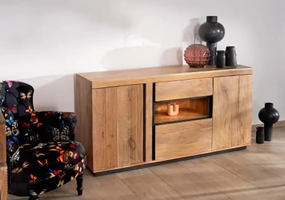 Buffet 3 Portes 1 Tiroir avec LED 160 CM (Collection PARIS) - Image 1