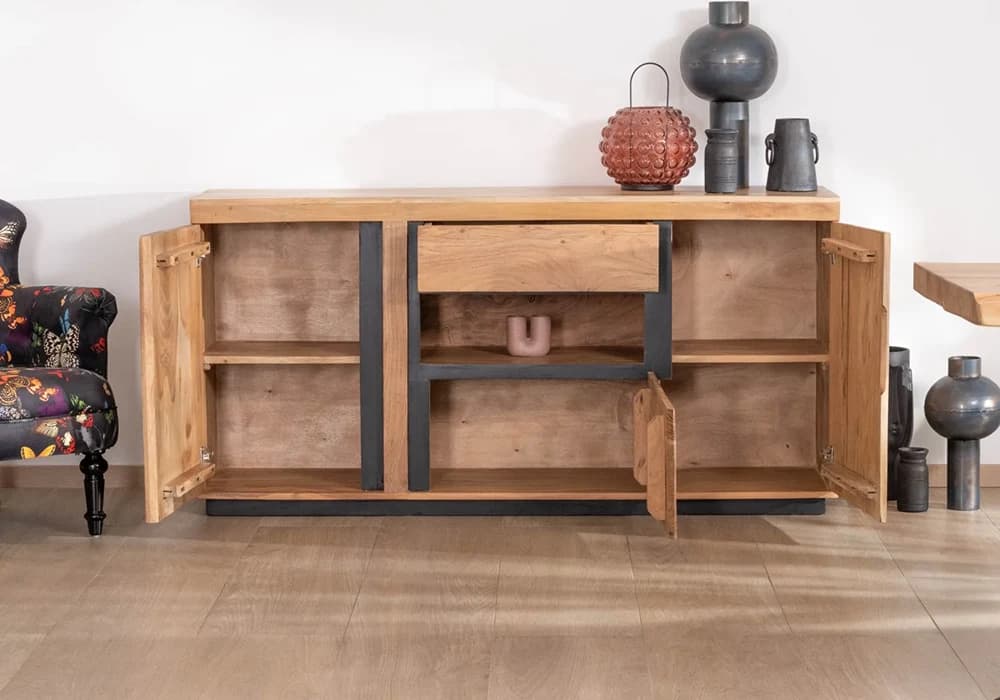 Buffet 3 Portes 1 Tiroir avec LED 160 CM (Collection PARIS) - Image 2