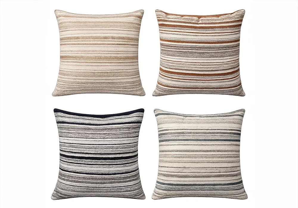 Coussin Décoratif Rayures Contemporaines – 45 x 45 cm - Image 1