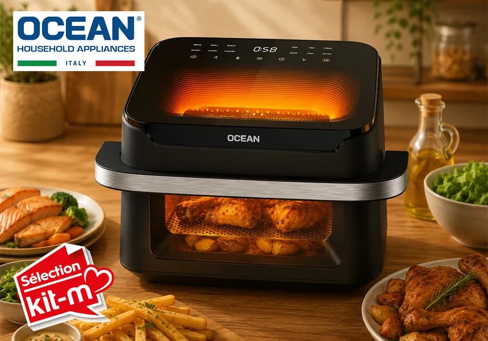 Friteuse à Air Digitale 10L Double Zone OCEAN (OCAFC22100D2WN) - Image 1