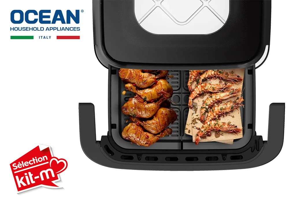 Friteuse à Air Digitale 10L Double Zone OCEAN (OCAFC22100D2WN) - Image 4
