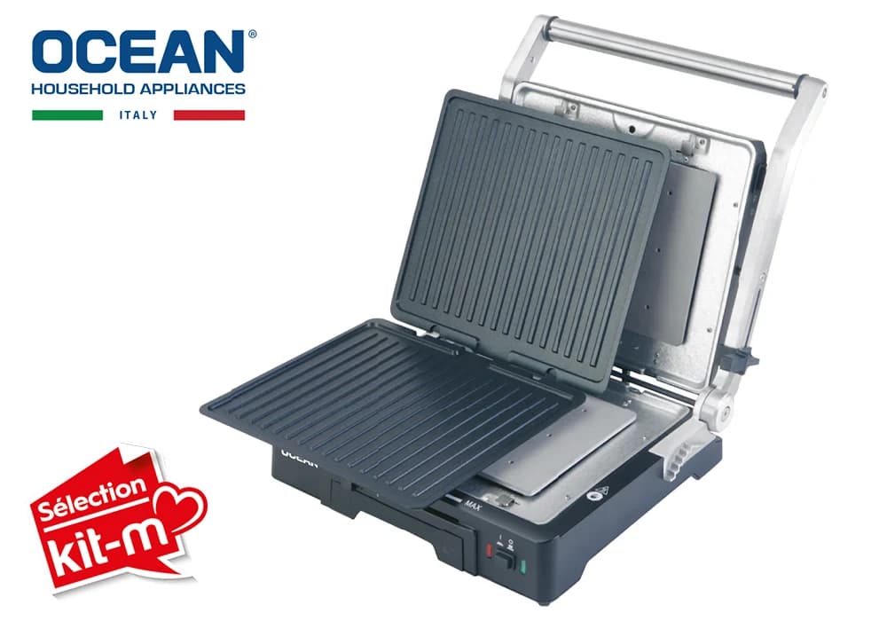 Grill Viande & Panini Multifonction 180° OCEAN (OCMG2000) - Image 3