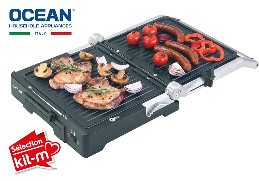 Grill Viande & Panini Multifonction 180° OCEAN (OCMG2000) - Image 4