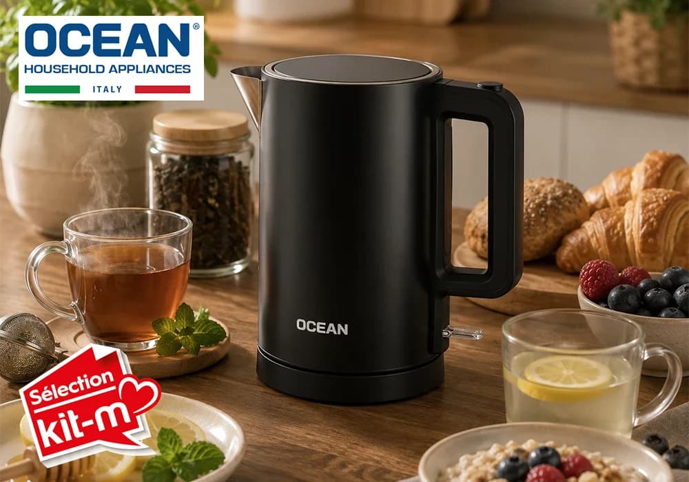 Bouilloire Électrique 1.7L Inox OCEAN (OCKTHI2217WXB) - Image 1