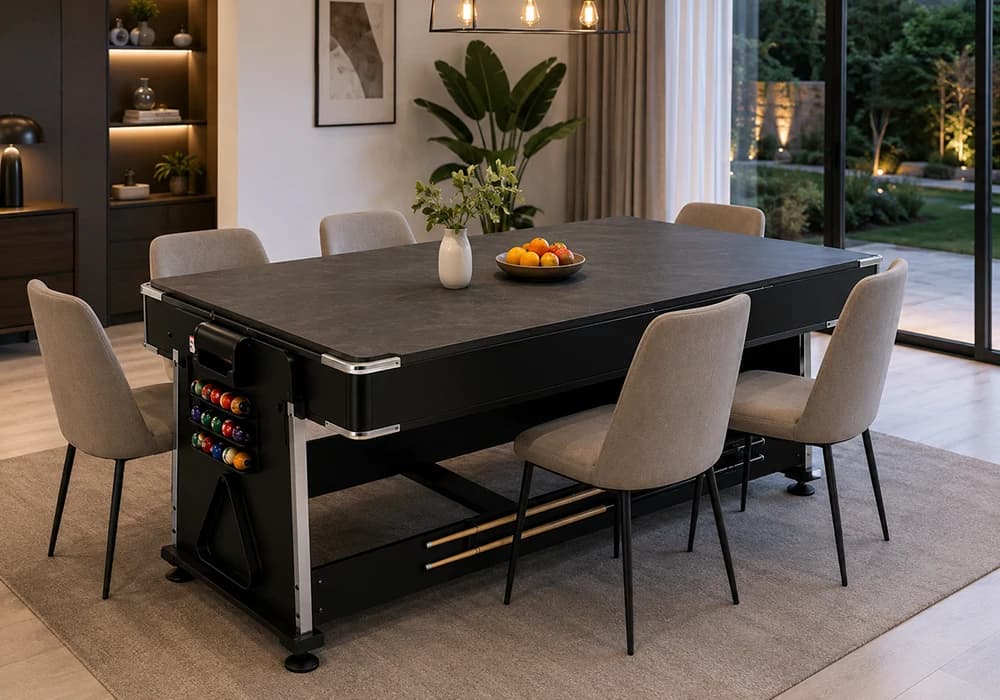 Table Repas Multifonction 4 en 1 – Table à Manger, Billard, Air Hockey & Ping-Pong - Image 4