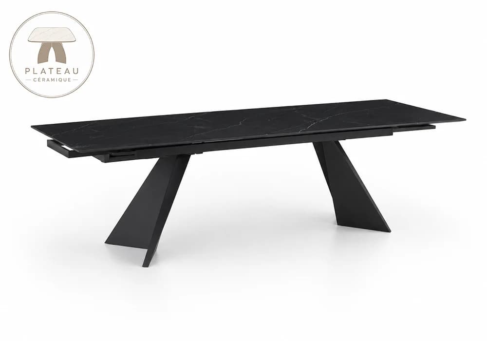Table Rectangulaire Extensible NOVARA Noir - Image 4