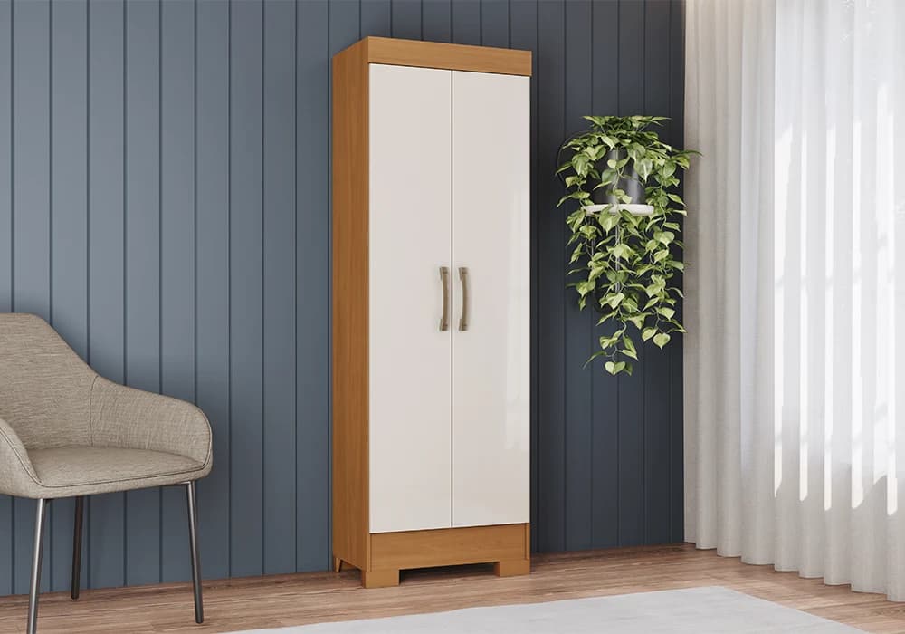 Armoire RAVIO 2 Portes Chêne/ Blanc - Image 1