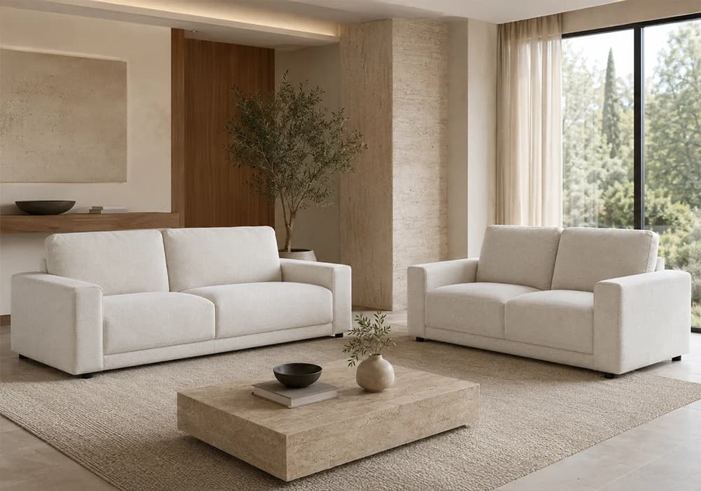Salon 3 Places + 2 Places MILIA Beige - Image 1
